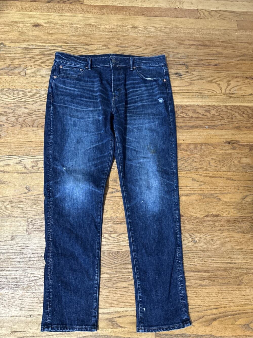 American Eagle Athletic Skinny Jeans Men's 36x32 Dark Wash Stretch Fits 36X30